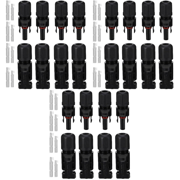 24 stk Solcelle Kabelkontakt Adapter Solcellepanel Ledningskontakter 24 stk 6x2x2cm 24 pcs 6x2x2cm