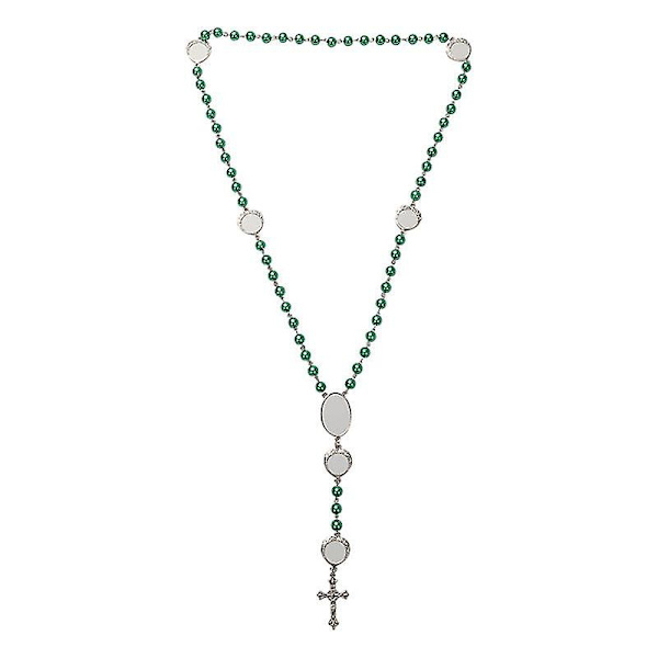 Rosary Halskæde Ornamenter Vedhæng Legering Varmeoverførsel Til DIY Id Navneskilte Grøn
