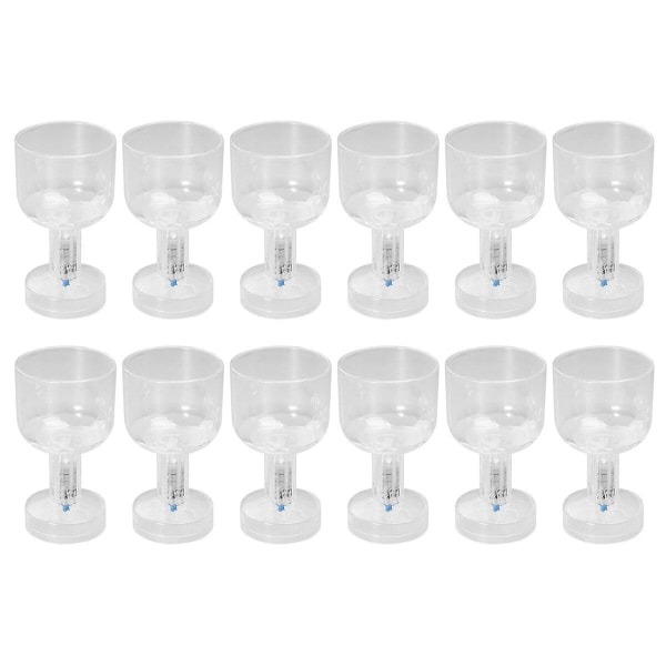 12 st Kreativa Färgglada Blinkande Koppar Transparenta Blinkande Lysande LED-Koppar för Dansfest Bar (med Batteri)