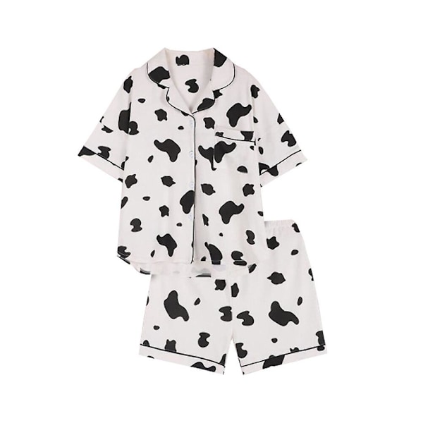 1 Set Kreativa Ko-Mönstrade Pyjamas Kortärmad Nattkläder Byxor Set66X46CM 66X46CM