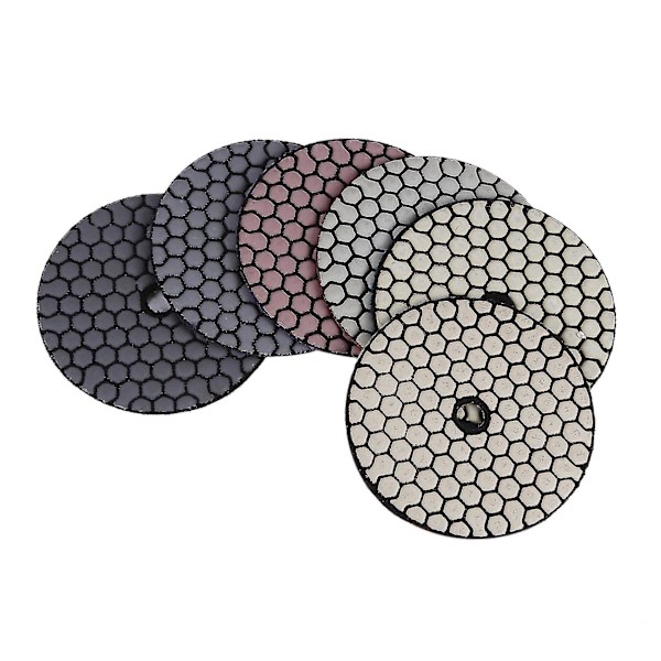 6 st 100 mm Torra Polerplattor 4 tum Skarp Typ Diamantpolerplattor Kompatibla med Granit Marmor Slipning