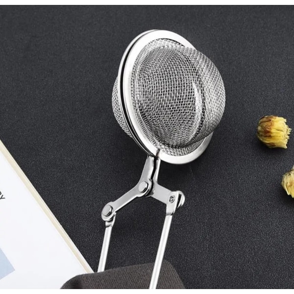 Teinfuser med håndtak Te-nettinfuser Snap Ball Sil - Steil løs bladte Infuser Finmasket balltefilter Te-tang