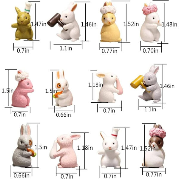 Jänis Nukke, Jänis Leikki, Jänis Hahmosetti, Satumainen Puutarhakoriste, Kakun Päällä Koriste/12-Osainen Setti