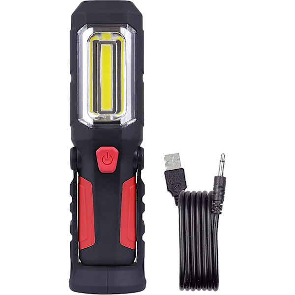 COB LED Camping Lampe med USB-kabel Håndfri arbeidslys Lommelykt med krok og magnetfeste Lommelykt for bil Garasje Nødverksted 726201