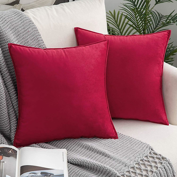 Sett med 2 bomulls putetrekk dekorative putevar med linpute for sofa soverom stue bil 45x45 cm marineblå