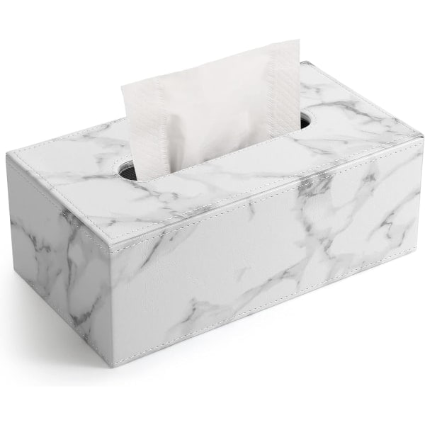 RYI) Marmorläder Rektangulär Tissue Box Kreativt Vardagsrum Te