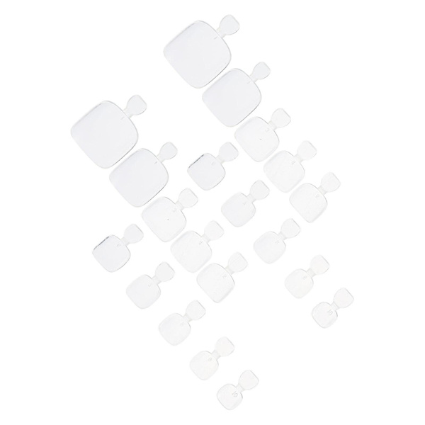 500 stk. Neglepynt Falske Tånegletips Falske Akrylnegle Falske Tånegle Transparent 2,3x1,7cm Transparent 2.3x1.7cm