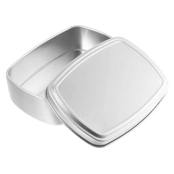 2st 150 ml case Kosmetiklåda aluminiumburk töm fyrkantig låda med lockSilver9,5*7*2,5cm Silver 9.5*7*2.5cm