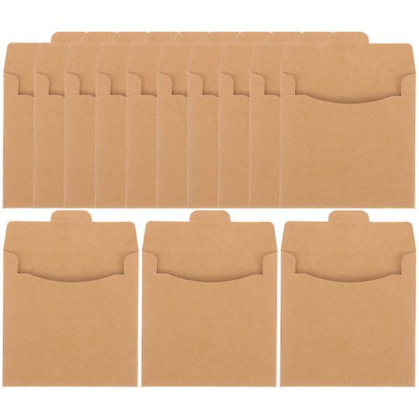 50 stk Kraftpapir CD-ærmer DVD-emballagepose CD-opbevaringstaske CD-konvolutter Lys Brun 15X12CM Light Brown 15X12CM