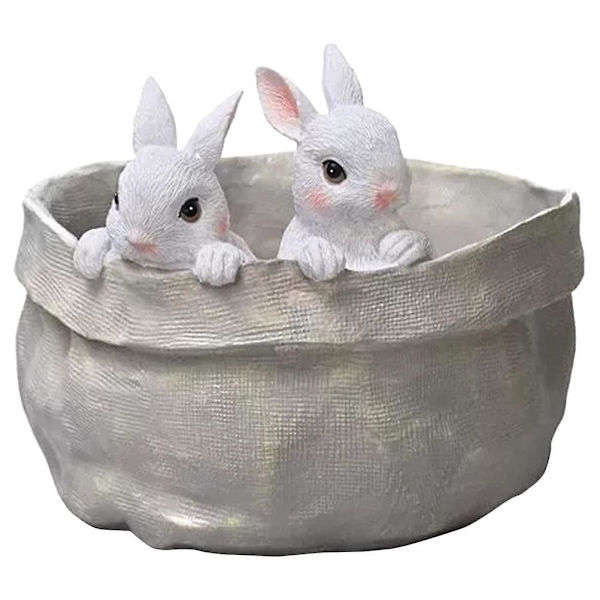 Sød Påskekanin Blomsterpotte Kanin Pottet Pynt Harpiks Skøn Pynt Planter Pot 18x18cm 18x18cm
