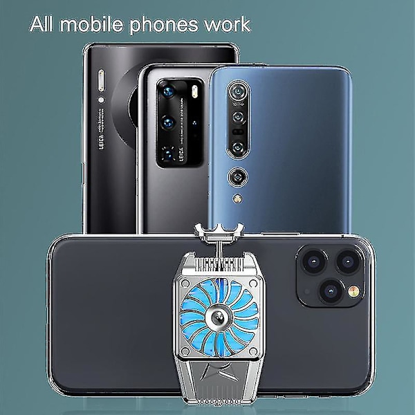 Mobiltelefonkylare Snabb Kylning Portabel Telefonklämma Kylfläkt 1st - Silver