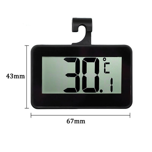 Vedenkestävä Jääkaappi- ja Pakastinlämpömittari, Digitaalinen Huonelämpömittari, Maksimi/Minimi-Tallennustoiminto, Suuri LCD-Näyttö ja Magneettinen Takaosa (3 Pakkausta)