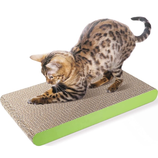 Kattklösbräda Klosharpare, Vågig Pappersklo-Slipning Anti-Rep Sofa, Katt Skyddande Tillbehör, Katt Skrivplatta, Sovande Katt Leksak (Grå Ben + Grönt Ben)