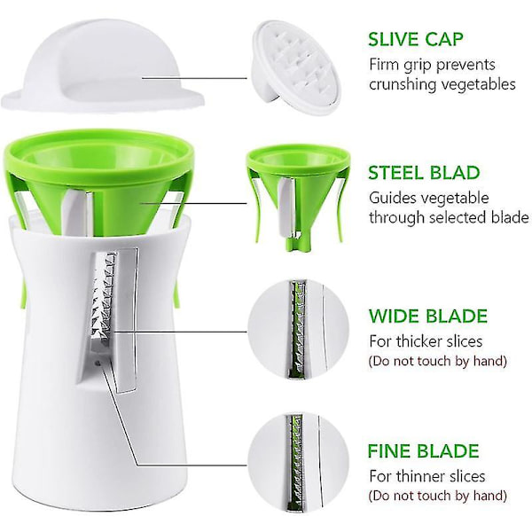 Spiralizer for Grønnsaker, Heavy Duty, Spiralskjærer, Zucchini Pasta, Spaghetti Maker