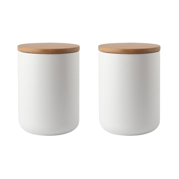 2 st Keramikburkar med Tätande Lock för Förvaring av Mat, Lös Te, Kaffebönor, Socker 2pcs Medium