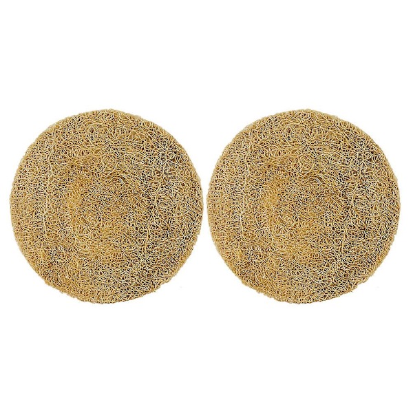 2 stk. Luffacoaster, Tepotte Pads, Skridsikre Coastere, Runde Kop Pads, Dekorative Luffapuder, 12X12X0. 12X12X0.5CM