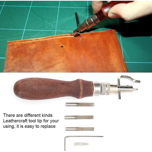 Kantfas, slitstarkt läderveck, ersättning för läderhantverk (1 set, brun)