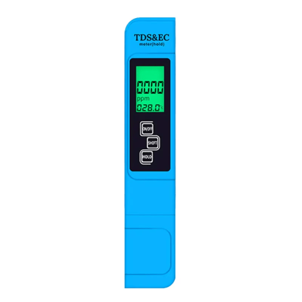 2 stk TDS Tester 3-i-1 TDS EC & Temperaturmåler Ultrahøj nøjagtighed Digital Vandkvalitet TDS Tester （Blå）