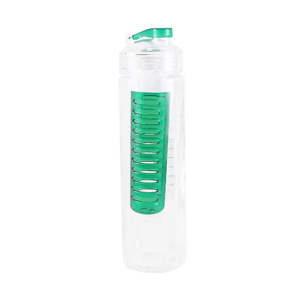 800 ml Plastvattenflaska Bärbar Fruktjuice Läcksäker Drickskopp För Resor Sport (grön)Grön Green