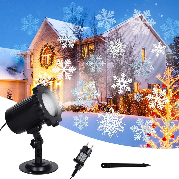 Snefnug-projektor, jule-led-projektorlampe, snefaldsprojektionslampe, udendørs og indendørs juleprojektorlys til haven, bryllup, fest