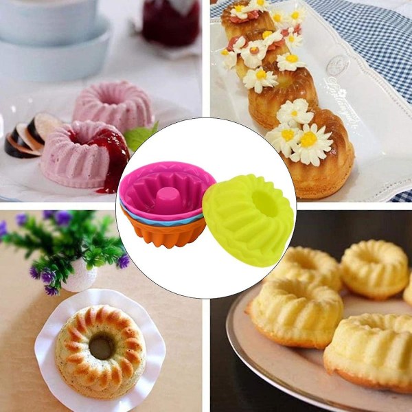 16 stycken återanvända muffinsformar, minipumpa silikoncupcake non-stick bakformar molds 4 färger