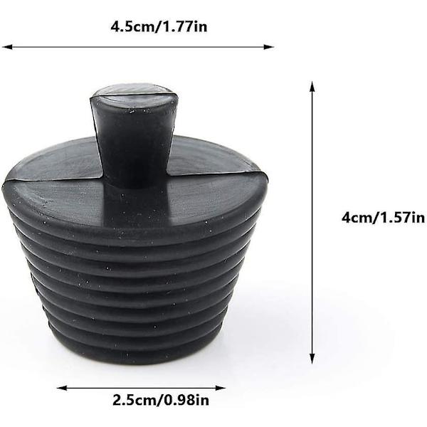 Set med 4 Universal Silikon Badkarssänka Avloppspluggar (2 Svarta & 2 Grå)