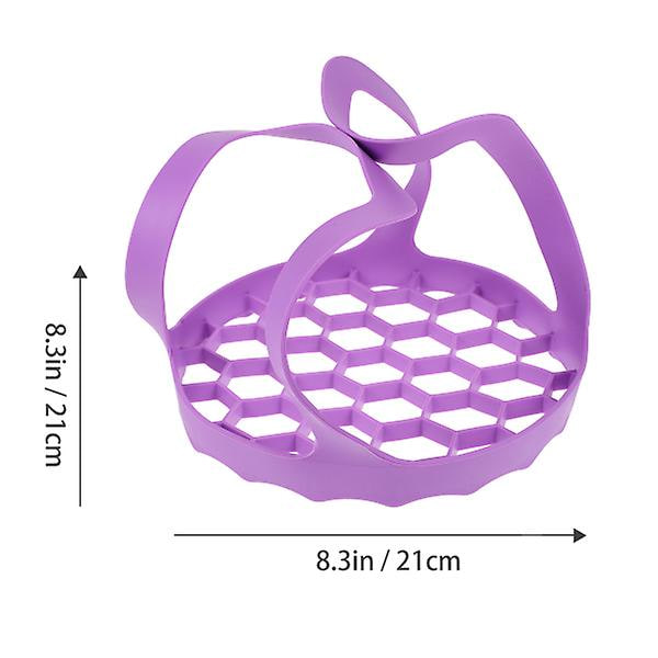 1 stk Multifunksjonell Håndholdt Damper Silikon Grønnsakskurv Avrenningskurv Lilla 21X21X15cm Purple 21X21X15cm