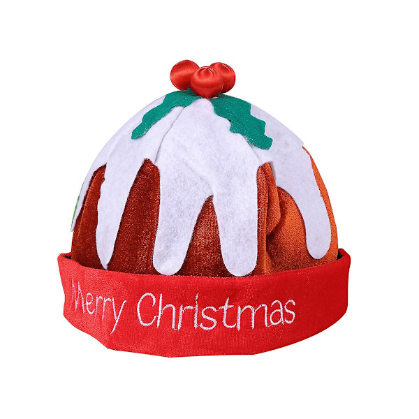 Uutuus Joulupukki-hattu, Pudding-kuvio, Luova Joulupukki-hattu, Pääkoristeet, Juhla-tarvikkeet Joulujuhliin 20*21cm 20*21cm