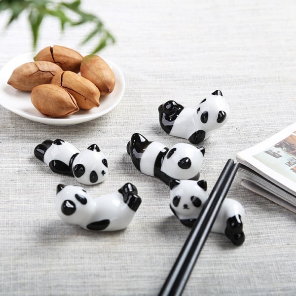 Keraaminen syömäpuikkoteline (5 pakkaus), Panda Design, Keraaminen syömäpuikkoteline, Panda Design