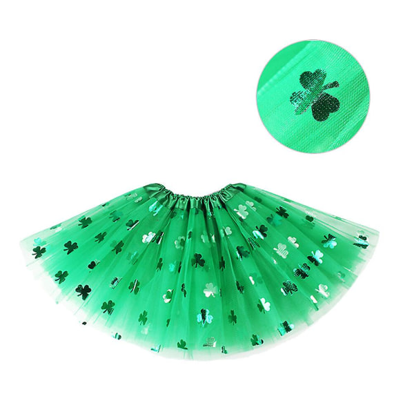 1 stk. St. Patricks Dag Tutu Skørt Shamrock Clover Danseskørt Til Ballerina Kvinder (40cm) Grøn 40cm Green 40cm