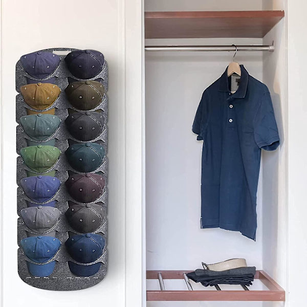 Baseball Cap Display Rack, Dør Bagvæg Non-woven Stor Hængende Hat Opbevaringspose Dobbelt Række Double Row
