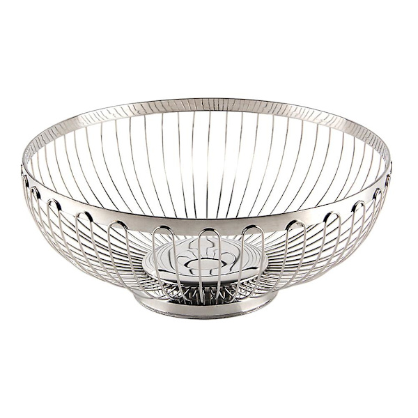 Køkken Multifunktionel Frugtkurv Rustfrit Stål Frisk Grøntsags Opbevaringsbeholder Hul-ud Vaskbakke Holder - Størrelse 4Sølv26cm Silver 26cm