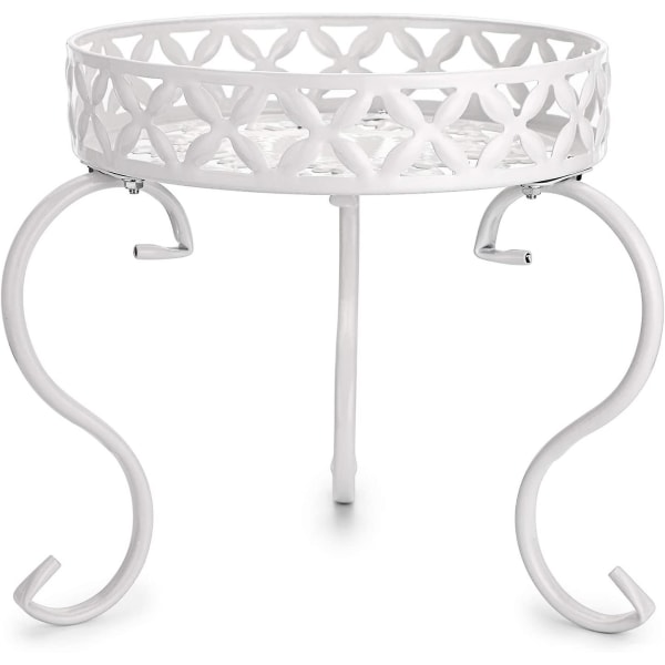 1 St. Inomhus/Utomhus Metallisk Blomkrukehållare, Vit (Växt Ingår Inte)