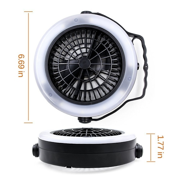 Camping Fan Lampe Hængende Loftventilator Lejrlys LED Teltslampe Loftventilator til Camping Rejser Udforskning