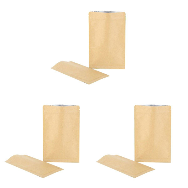150 stk. Kraftpapir Flade Poseposer Aluminiumfolie Film Liner Fugtsikker Lynlås Te Forseglede Pose (8 150 pcs