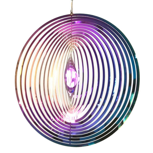 Pyöreä 3D-pyörivä tuulikello 3D-metalli puutarhakoriste