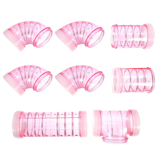 Leksaker Hamster Hamster Cage Tubes Hamster Maze Connect Tubes Hamster Tunnels Hideouts Pink12X5.5X5.5CM Pink 12X5.5X5.5CM