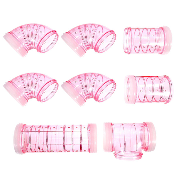 Leksakstunnlar för Hamstrar, Hamsterburstunnlar, Hamsterlabyrint, Anslutande Tunnlar, Hamstertunnel, Gömställen, Rosa 12X5.5X5.5CM Pink 12X5.5X5.5CM