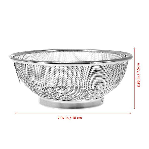 Rustfrit Stål Mesh Si Strainer Kurv Dræn Fin Mesh Si Risvask Skål Sølv 18X7 Silver 18X7.5CM