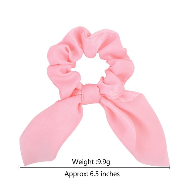 Røde Satin Hårstrikk Knute Elastiske Hestehaleholdere Hårbånd Bunny Ear Scrunchies For Jente Kvinner (6stk)