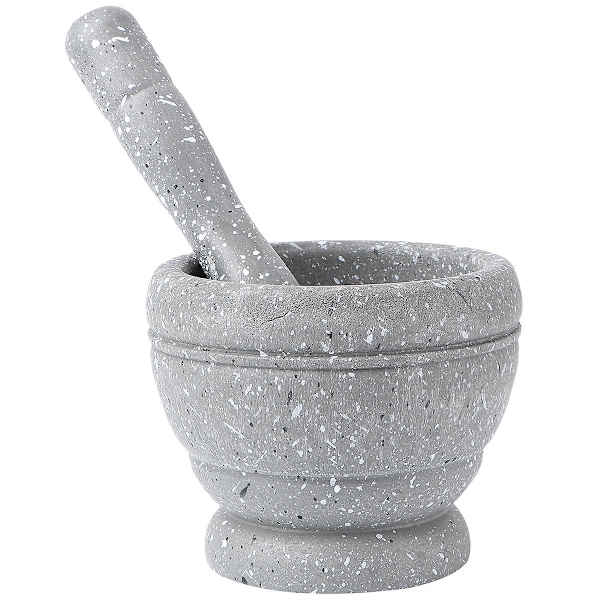 Vitlökspuggningskruka Granit Mönster Manuell Slipning Polering Sockel Skål Kök Hushåll Mortel Och Pestle Set Vitlök Hackad Krossare 11.5x10cm 11.5x10cm