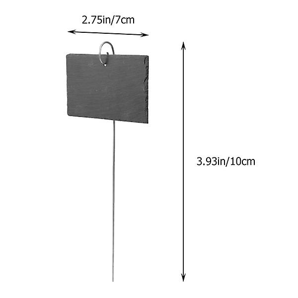 Krittavänliga Etiketter i Skiffer, Hängande Etiketter, Skifferpinnar, Etiketter, Skifferträdgårdsskylt, Återanvändbara Skiffer-Etiketter, Växtnamn Black 10X7CM