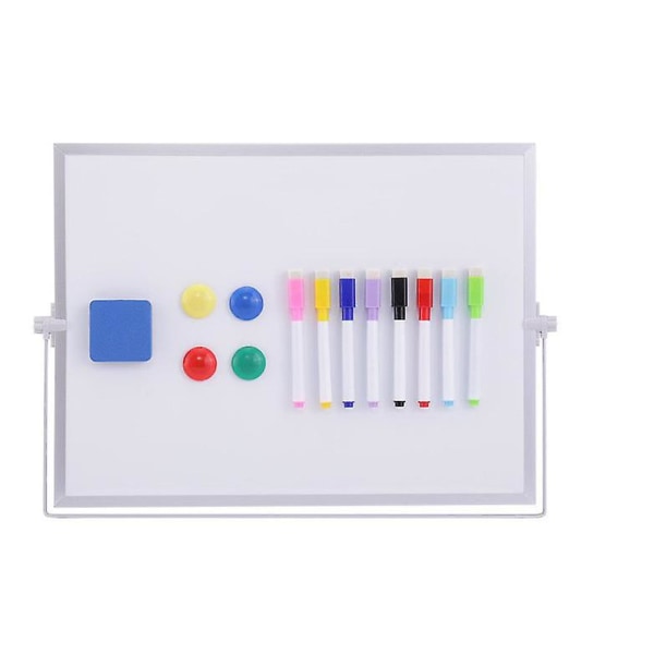 16 X 12 Dry Erase White Board, 16inx12in stor magnetisk skrivebords-whiteboard med stativ, 10 markører, 4 magneter, 1 viskelæder, bærbart dobbeltsidet whisky