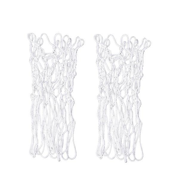 2 stk Nattskinnende Lysende Basketbalnett Nylonflettet Standard Profesjonelt Basketbalnett Tungt White 2pcs
