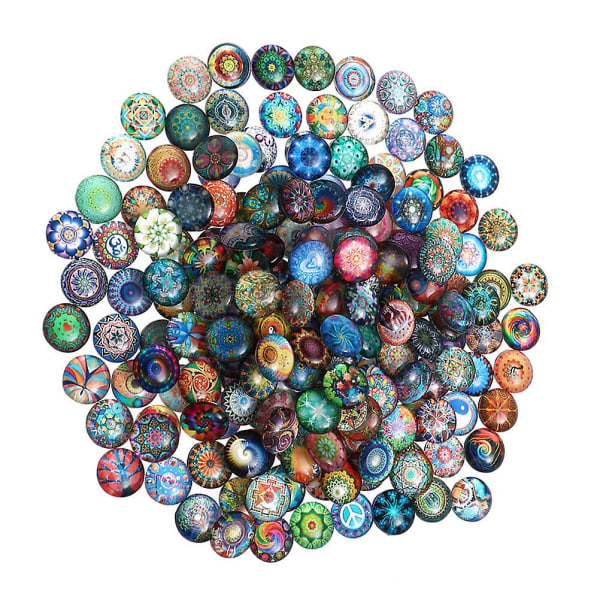 50 st Glas Vas Set Mosaik Cirkel Kakel Lösa Pärlor Penny Runt Kakel Glas Halv RuntAsorterad Colo Assorted Color 1.6CM
