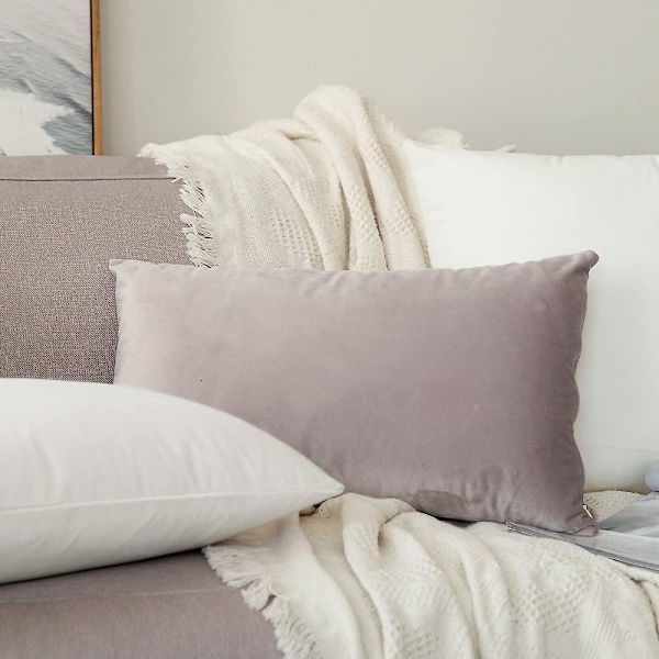 Set med 2 Dekorativa Sammetskuddfodral Soffa Kuddfodral Super Mjukt Mjuk Dekoration Hem Vardagsrum Sovrum För Soffa 2 Stycken 30x30cm Grå