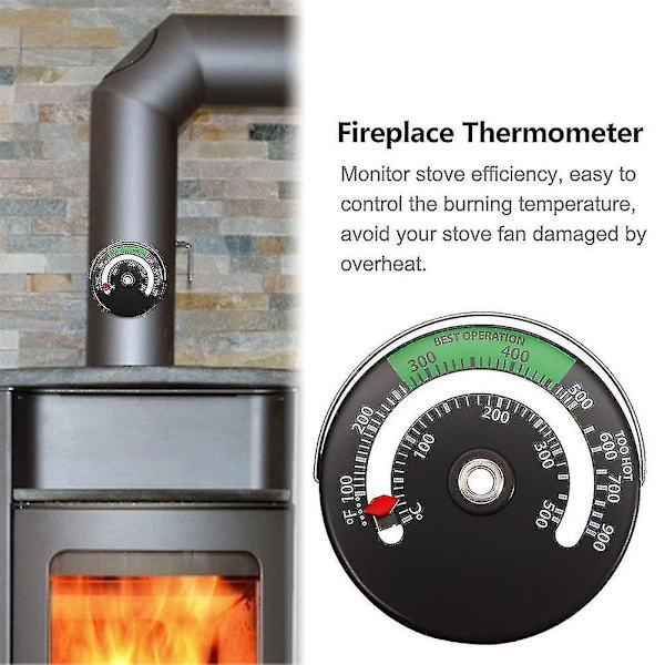 Pejsetermometer Magnetisk Ovntermometer Brændeovnsrør Termometer Måler Til Skorstensrør Ovn Temperaturmåler #w0