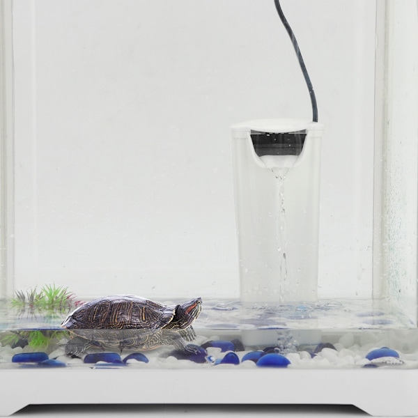 Akvarium Fisk Skildpadde Tank Filter Ultra Stille 3W Dobbelt Vandniveau Filtration Rens Vandkvalitet