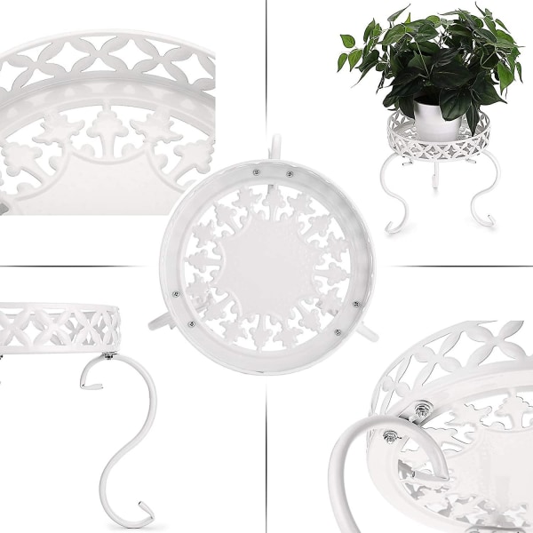 1 St. Inomhus/Utomhus Metallisk Blomkrukehållare, Vit (Växt Ingår Inte)