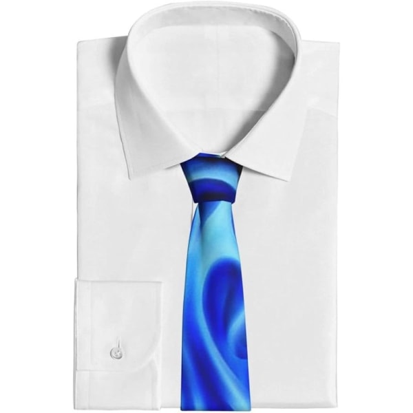 Herre luksus polyester Blue Flame Fire Tekstil Slips Skinny Slank Mode Lang Formel Suiting Casual Bryllupsslips